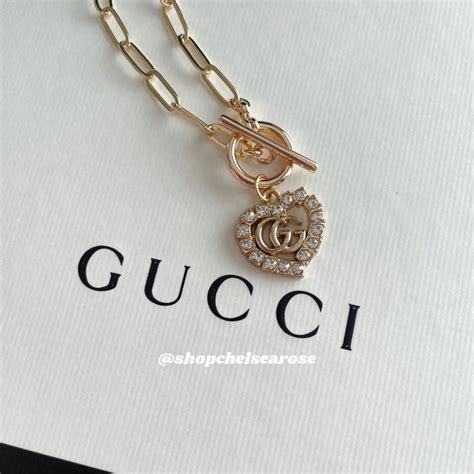 fake gucci heart necklace|vintage Gucci necklace.